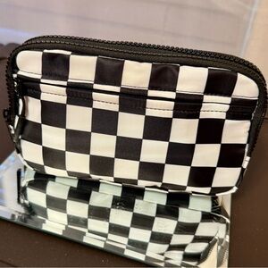 Black & White Checkered Dual Zipper